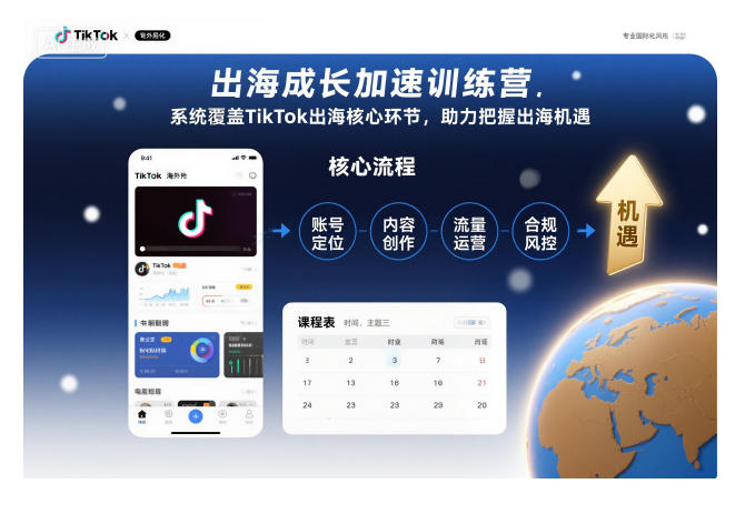 出海成长加速训练营,系统覆盖TikTok出海核心环节,助力把握出海机遇(更新)-摇钱树